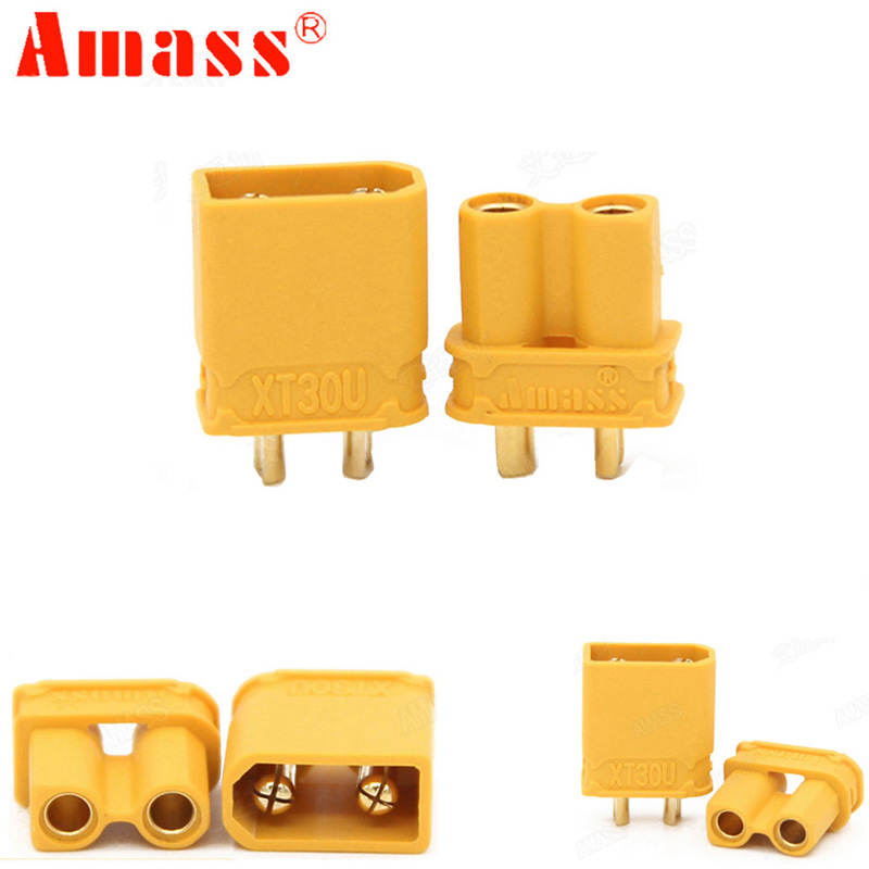 10 шт., Amass XT30U, Штекерный разъем, обновленный XT30 для RC FPV Lipo Battery RC Quadcopter (5 пар)