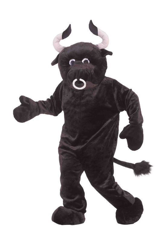 Versi Baru Kostum Maskot Banteng Hitam Mewah Gaun Mewah Pesta Ulang Tahun Dewasa Pakaian Cosplay Halloween Pakaian Natal