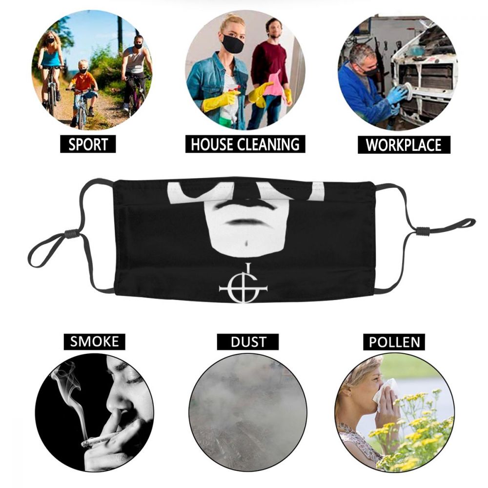 重金属1960sパンク · ロック音楽布防風マスクパパemeritusゴースト無名シームレスファッションlavabili maseczka