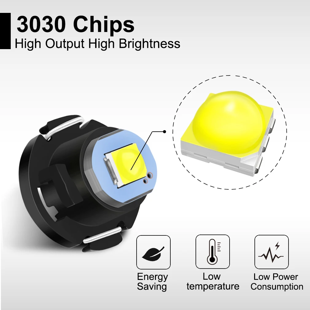 10 pçs t3 led 3030 smd lâmpada led t4.2 t4.7 lâmpada indicadora painel do carro luz indicadora de advertência instrumento lâmpada automática