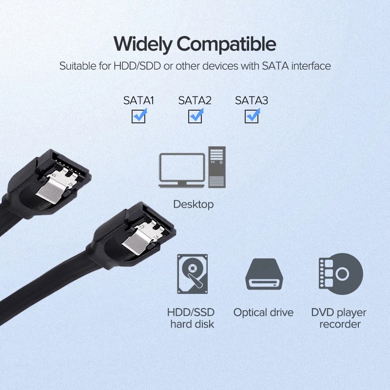 Nóng Chất Lượng Cao Sata 3.0 Tốc Độ Cao Truyền Dẫn Tín Hiệu Ổn Định HDD/SSD Cáp Dữ Liệu Rộng Rãi Cpmpatible Mạnh Nhựa PVC dây Cáp Dẹt