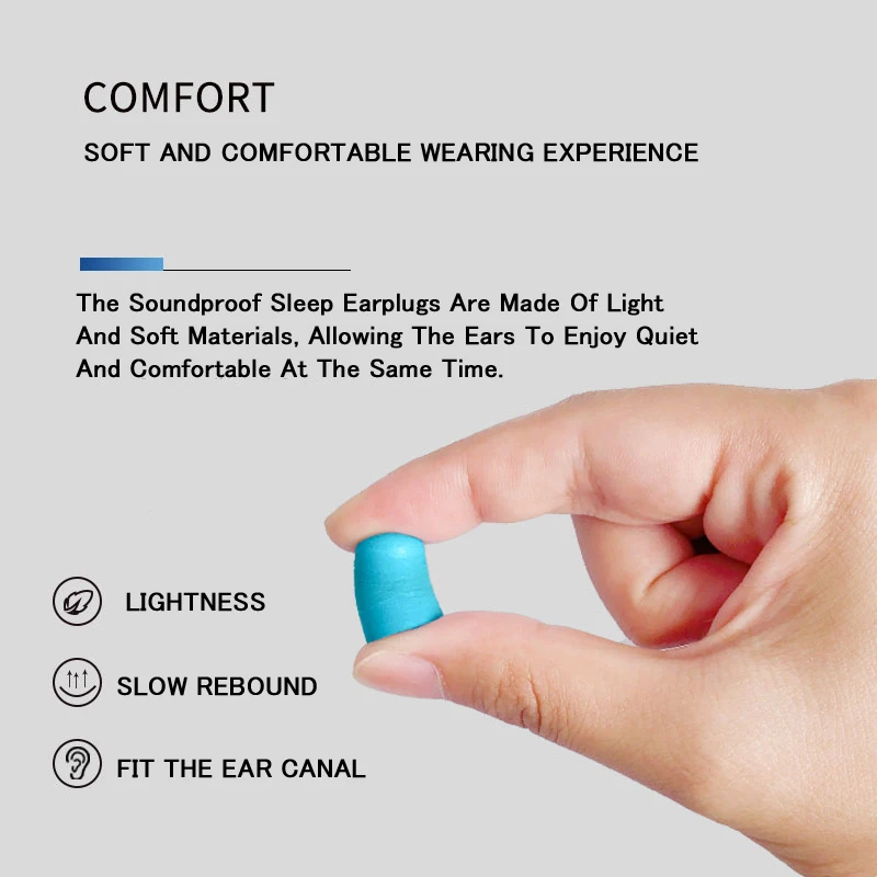 30/60 pcs ปลั๊กอุดหูลดเสียงรบกวนป้องกันฉนวนกันเสียงโฟม Soft Sleep Cancelling Anti Bruit ปลั๊กอุดหู Sleeping ปลั๊กอุดหู