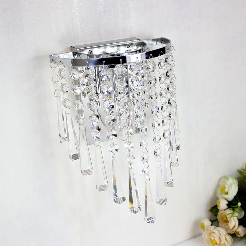 Lampu Dinding Kristal Modern Lampu Cermin Dalam Ruangan LED Nordic untuk Lampu Dinding Ruang Tamu Perlengkapan Kamar Mandi Dekorasi Rumah