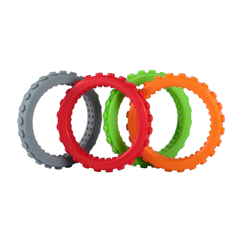 Bebê mascar mordendo brinquedos para autismo tdah mastigar bebê mordedor anéis pulseira crianças sensorial dentição pulseira de silicone crianças presentes