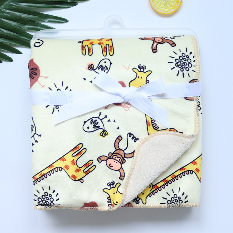 Espessa dupla camada coral velo bebê cobertores, infantil Swaddle, recém-nascido Swaddle, envoltório do envelope, coruja impresso cama, novo