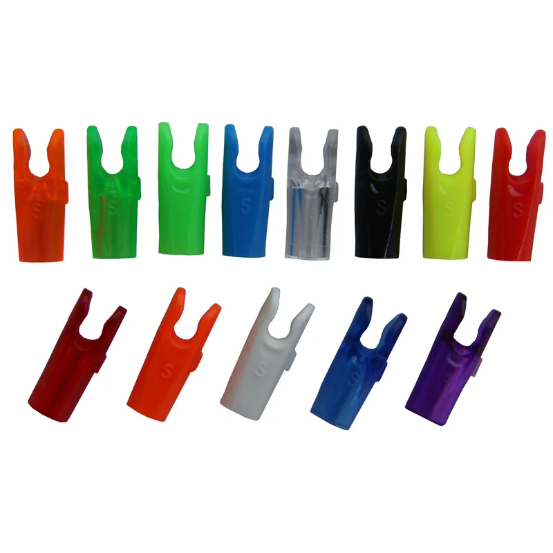 Pin de flecha de plástico para tiro con arco, 50 piezas, tamaño L y tamaño S para id4.2 mm, id6.2 mm, eje de flecha de carbono, accesorio DIY