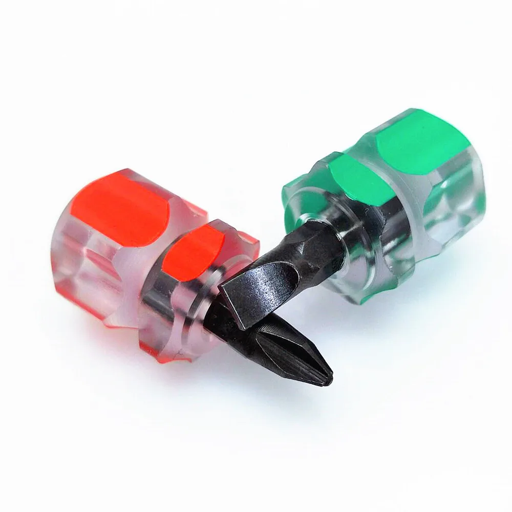 2 Chiếc Trong Suốt Tay Cầm Kim Loại Tua Vít Bộ Bộ Mini Di Động Nhỏ Củ Cải Đầu Tấm Kim Tua Vít Sửa Chữa Dụng Cụ May Vá