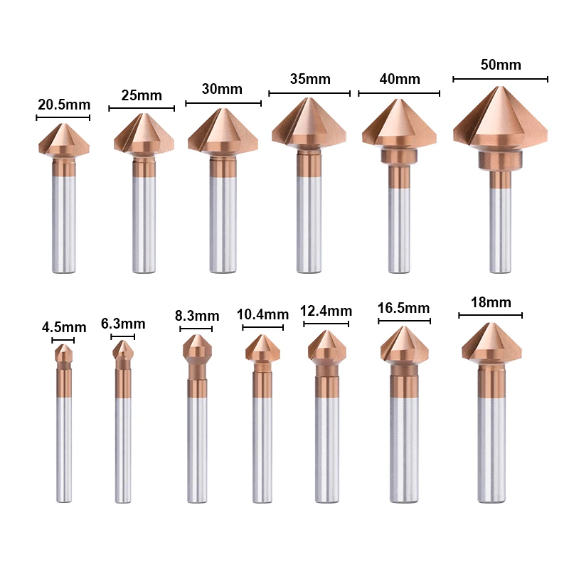 XCAN Chamfer Cắt 4.5-50Mm 3 Sáo 90 Độ TiCN Phủ HSS Mũi Khoan Gỗ Lỗ Kim Loại Dao Cắt mũi Khoan Mũi