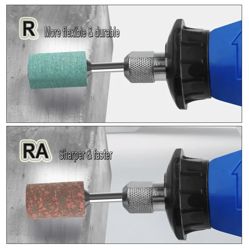 10 Stück 3 mm wellenmontierter Gummi mit Schleifkopf zum Formenpolieren von Rotations-Elektrowerkzeugen