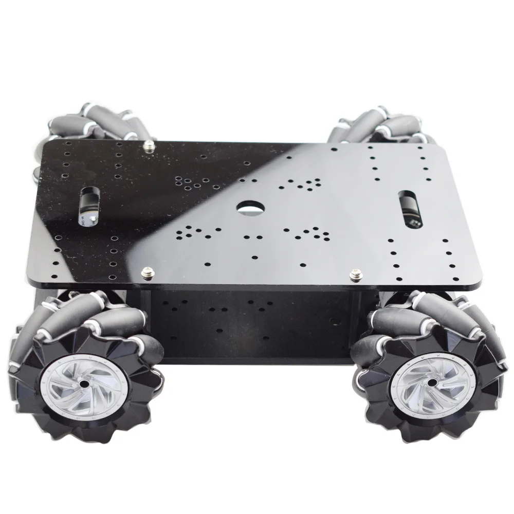 Mới 5KG Tải Trọng Đôi Khung Xe Mecanum Bánh Xe Robot Xe Khung Xe Bộ Với 4 12V Bộ Mã Hóa Động Cơ Cho arduino Raspberry Pi Tự Làm Thân