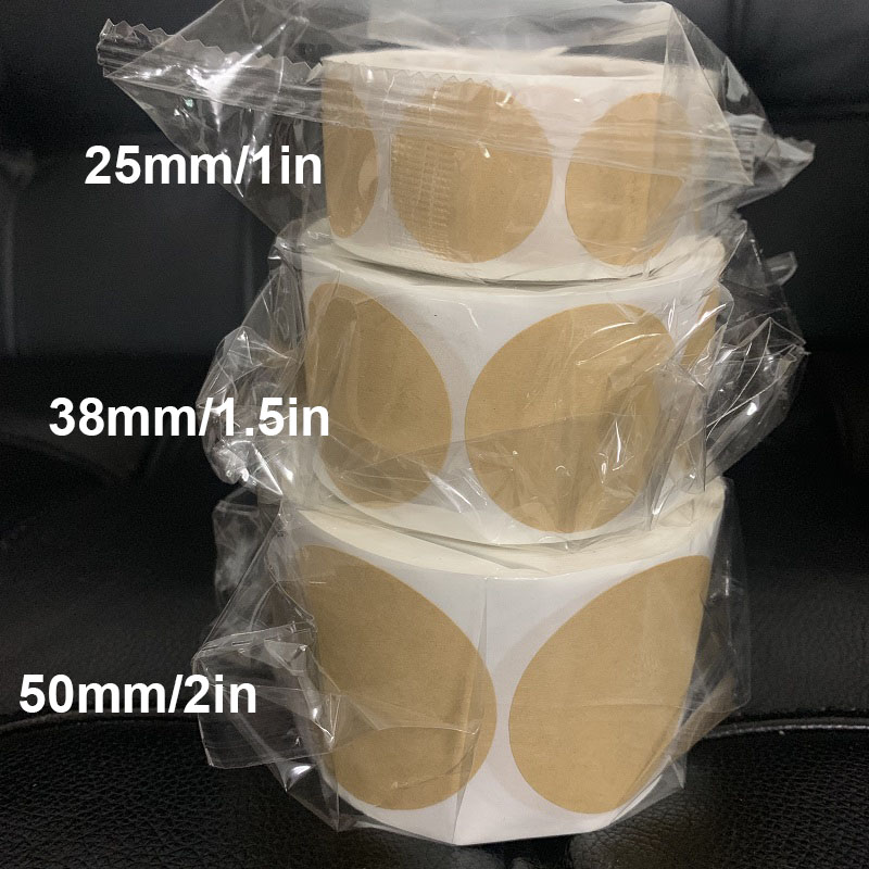 100/500 個クラフト紙ステッカーラウンド空白ラベル手作りギフトタグ紙 DIY 封筒シールステッカー文房具