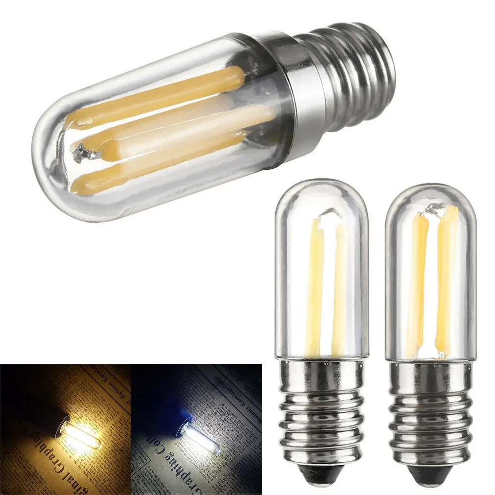 Dimmable E14 E12 1W 2W 4W LED Fridge Filament Light 3000-6000K Cool / Warm White LED Filament Lamp 110V 220V for Sewing Machine