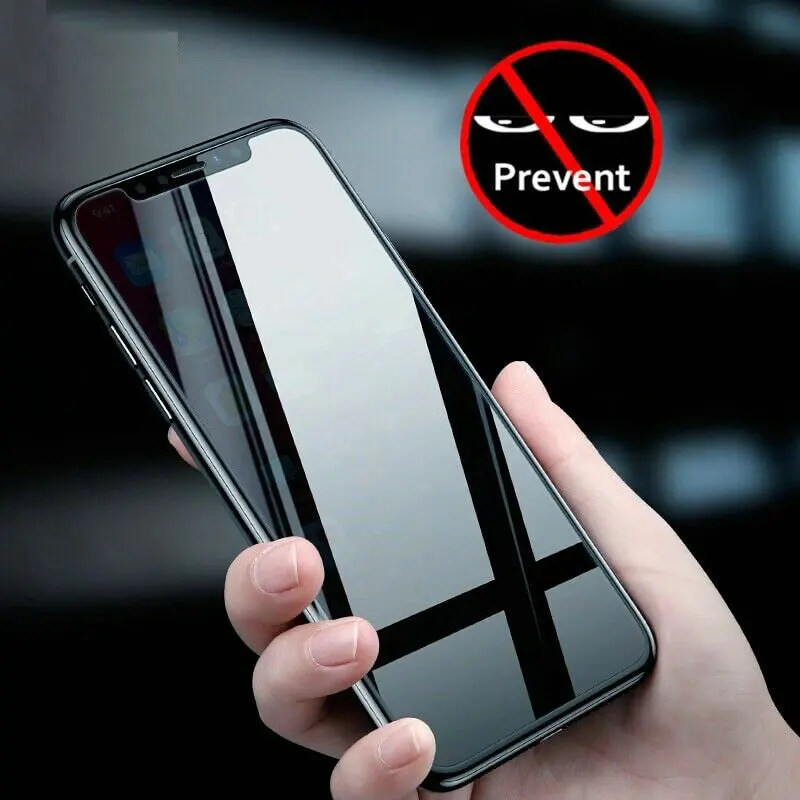 Pelindung Layar Kaca Tempered Privasi Anti Mengintip untuk iPhone 13 12 Pro Max 11 XR XS X 8 7 Plus 50 dengan Ritel Kertas