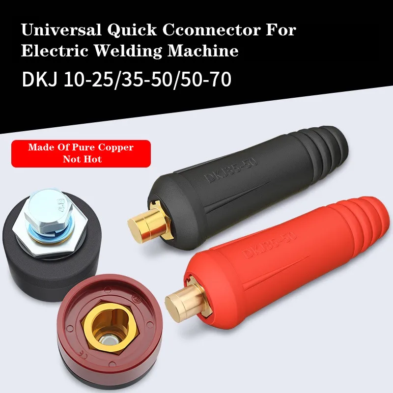1 Bộ Nhanh Chóng Lắp Châu Âu Hàn Đầu Nối Cáp DKJ 10-25 35-50 50-70 Nhanh cổng Kết Nối Máy Hàn Cắm Ổ Cắm