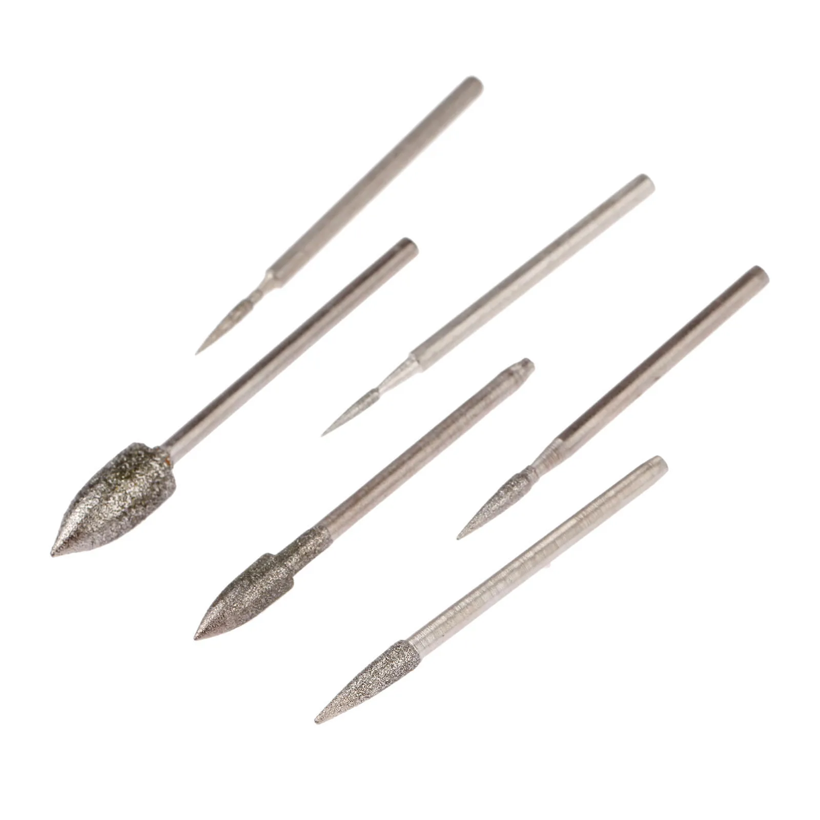 6 ชิ้น Dremel อุปกรณ์เสริม 2.35 มิลลิเมตร Shank Electroplating เพชรหัวขัดเข็มหยกหินแกะสลักเครื่องมือแกะสลัก