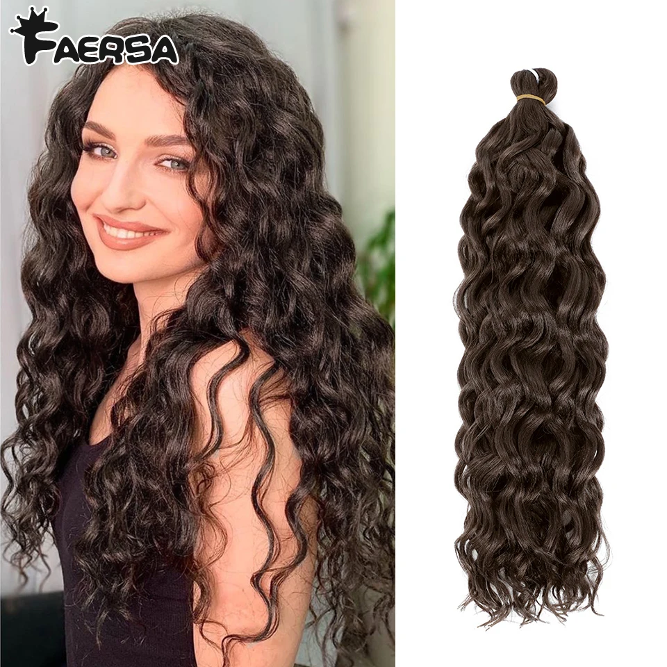 Ocean Wave ต่อผมเปียเกลียวถักไหมพรมโครเชท์วิกผมปลอม Afro Curl ฮาวาย Ombre Curly สีบลอนด์ Water Wave Braid สำหรับผู้หญิง