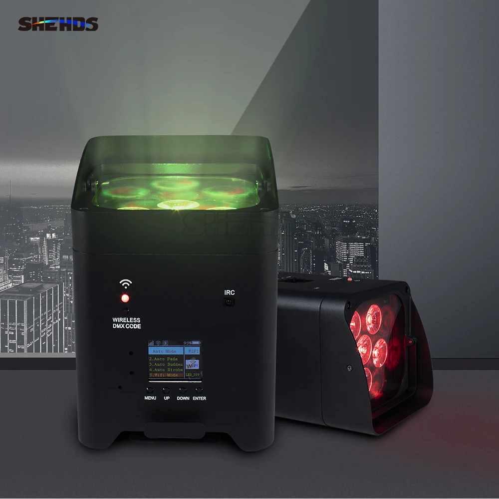 6x18w Wifi Led-leuchten Fernbedienung APP Control Par Drahtlose DMX512 Licht Mit Batterie Für Bar Disco Hochzeit party Hause DJ Waschen Wand