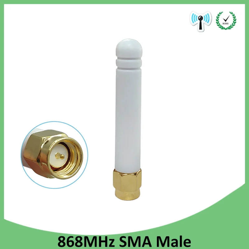 GWS 1P 2 Stück 868 MHz Antenne 3dbi SMA Stecker 915 MHz Lora Antene PBX IoT Modul Lorawan Signalempfänger Antena weiß Mini 5 cm