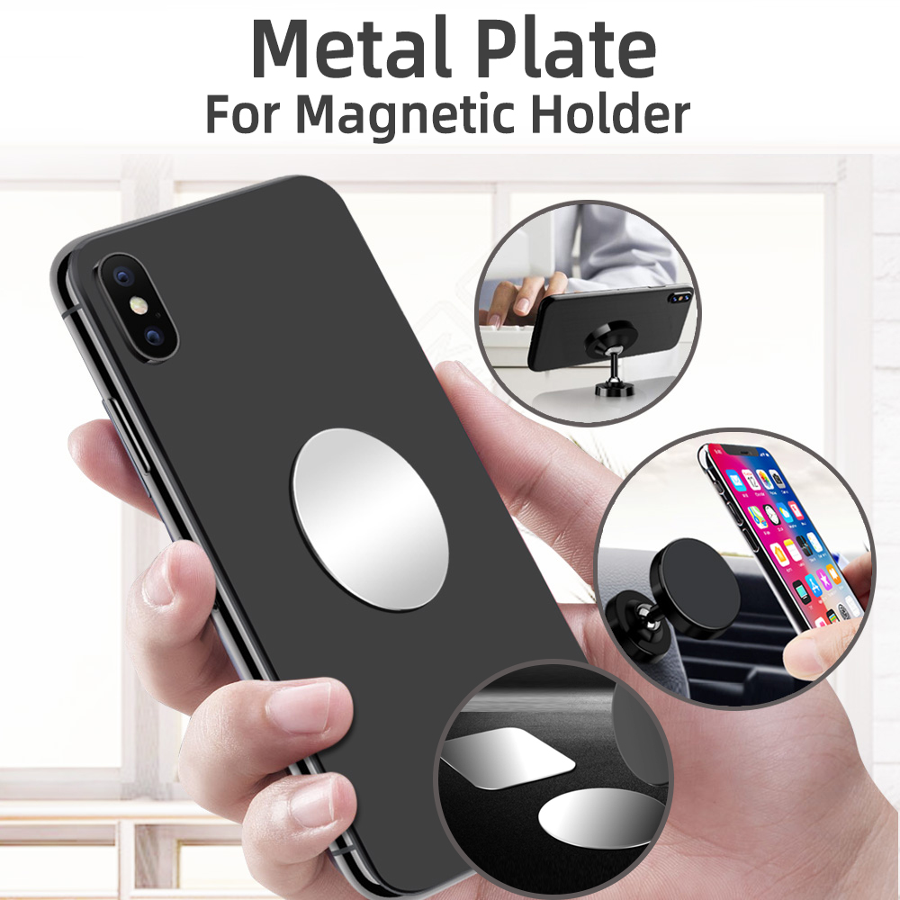 1 uds/3 uds/5 uds placa de Metal pegatina disco hoja de hierro para soporte magnético de teléfono para soportes magnéticos de soporte de teléfono para coche no imán