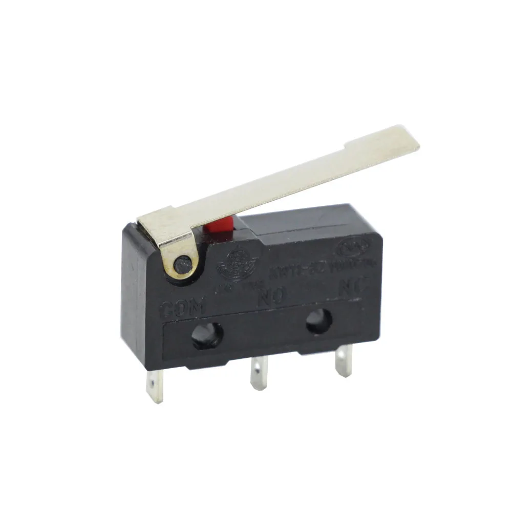 10 Uds Micro interruptor 2/3Pin NO/NC Mini interruptor de límite 5A 250VAC KW11-3Z palanca de arco de rodillo Micro interruptores de acción rápida