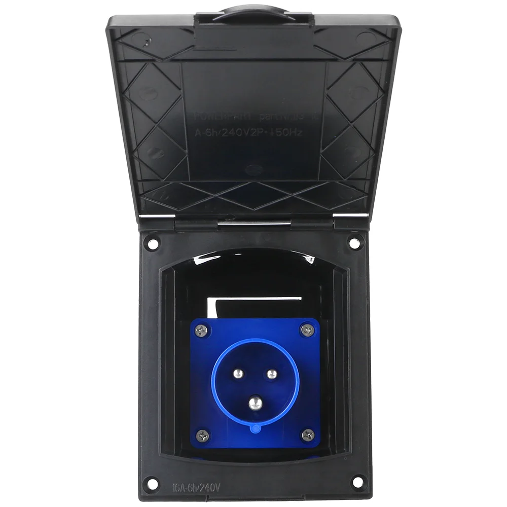 Wohnwagen-Zubehör, Steckdose mit Abdeckung, wasserdichtes Kit, 220–240 V, 16 A, Ladegerät, bündige Haken-Werkzeuge für Wohnmobil, Wohnmobil, Marine, Boot