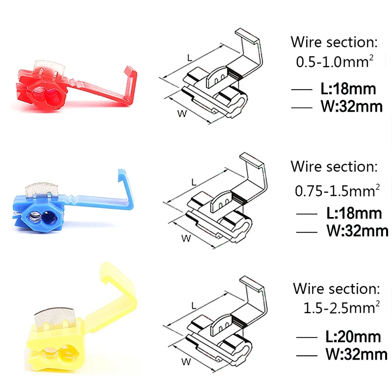 Cây Khóa Dây Cổng Kết Nối 10/20/30 Chiếc Mà Không Phá Vỡ Cáp Cách Nhiệt Dòng AWG 22-10 Lọn Uốn nhanh Chóng Chia Điện Thiết Bị Đầu Cuối