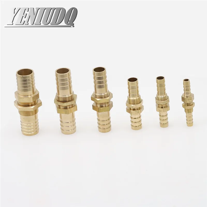Ống 6 8 10 12 14 16Mm Hose Barb Vách Ngăn Bằng Đồng Kẽm Gai Ống Ống Nối Kết Nối Adapter Dành Cho khí Nhiên Liệu Nước Đồng