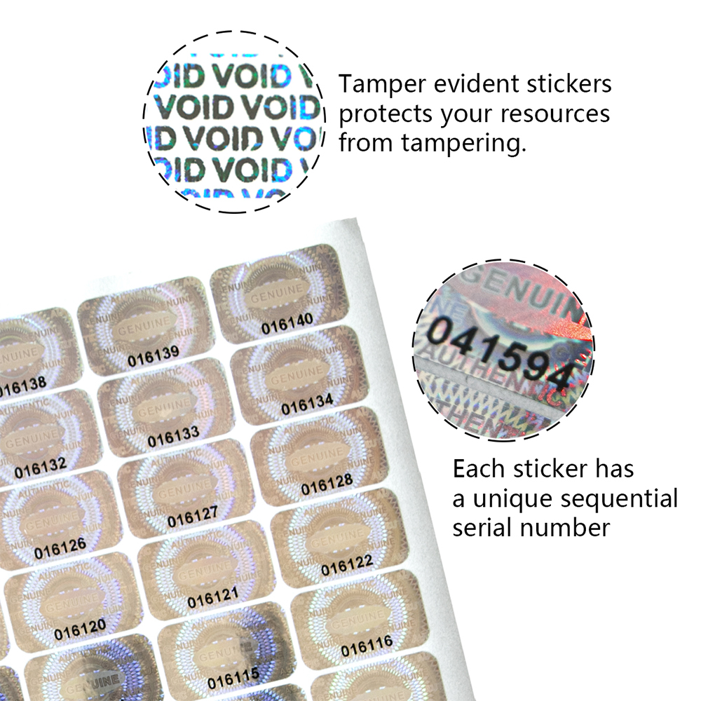 300/600Pcs 2.5X1.5ซม.Security Seal Tamper Proof สติกเกอร์ Holographic รับประกัน Void เลเซอร์ป้าย Serial หมายเลขป้ายกาว