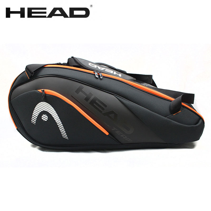 หัวไม้เทนนิสกระเป๋า 6 ชิ้น Hard SHELL กีฬากระเป๋าขนาดใหญ่ความจุ 9 แบดมินตันแร็กเก็ตกระเป๋าเป้สะพายหลังผู้ชายผู้หญิง Tenis สควอชพาเดล