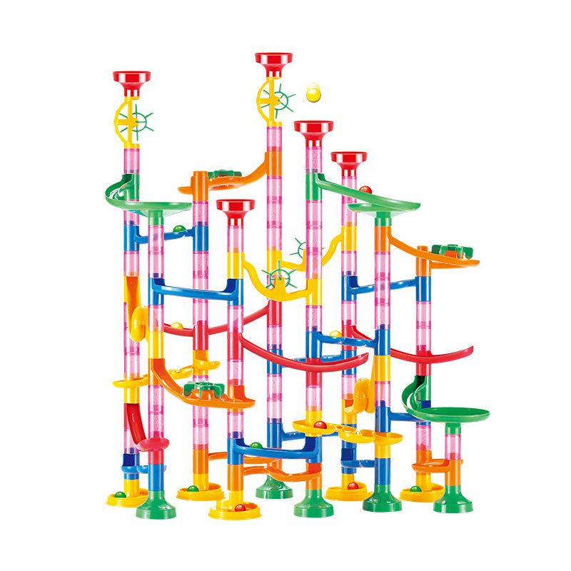 Marble Run Race Track Building Blocks เด็ก 3D Maze Ball ม้วนของเล่น DIY Marble Run Race Coaster ชุด 80/105 /109/133 pc คริสต์มาสของขวัญ