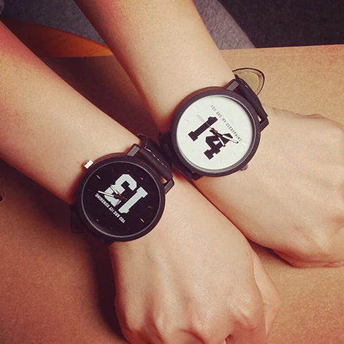 ผู้ชายผู้หญิงคู่ Lover Dial Dial Faux หนัง Relogio ควอตซ์คู่นาฬิกานาฬิกาข้อมือคู่นาฬิกา Reloj Mujer นาฬิกาแฟชั่น