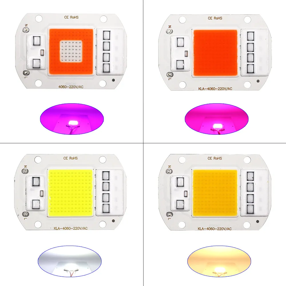 110V 220V COB LED Grow Light Spectrum เต็ม Driverless 20W 30W 50W DOB หลอดไฟ LED สําหรับ VEG Blooming ดอกไม้ปลูก