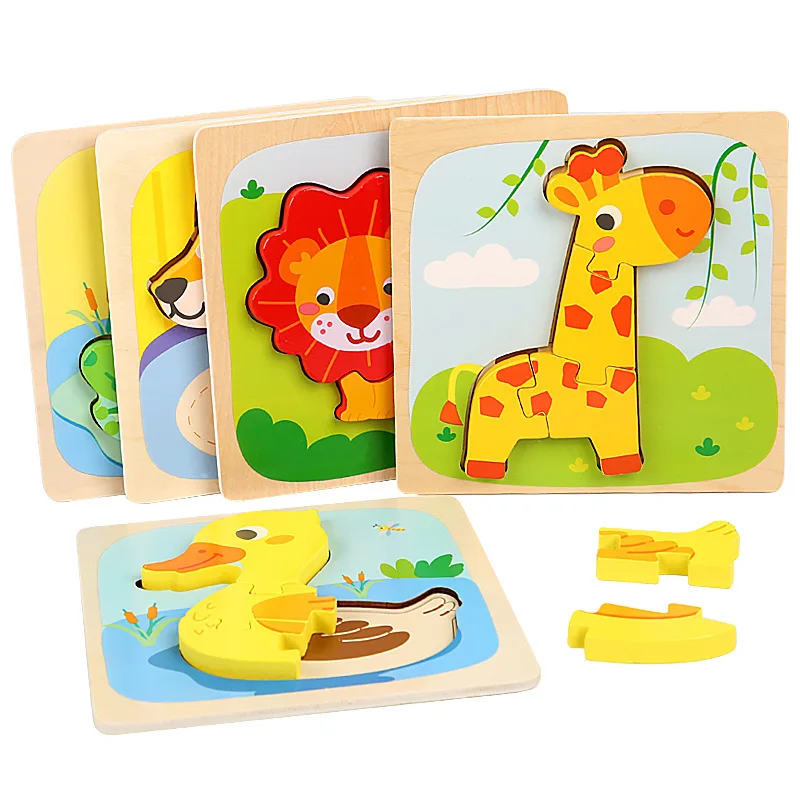 15*15Cm Trẻ Em Montessori Đồ Chơi 3D Đồ Chơi Xếp Hình Bằng Gỗ Cho Bé Hoạt Hình Hình/Giao Thông Ghép Đồ Chơi Dành Cho Trẻ Em đầu Học Tập