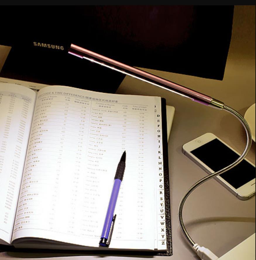 USB-LED-Leuchten aus Metallmaterial, Buchlampe, 10 LEDs, flexible Buchleseleuchte, Tischlampe für Notebook, Laptop, PC, Computer, Powerbank