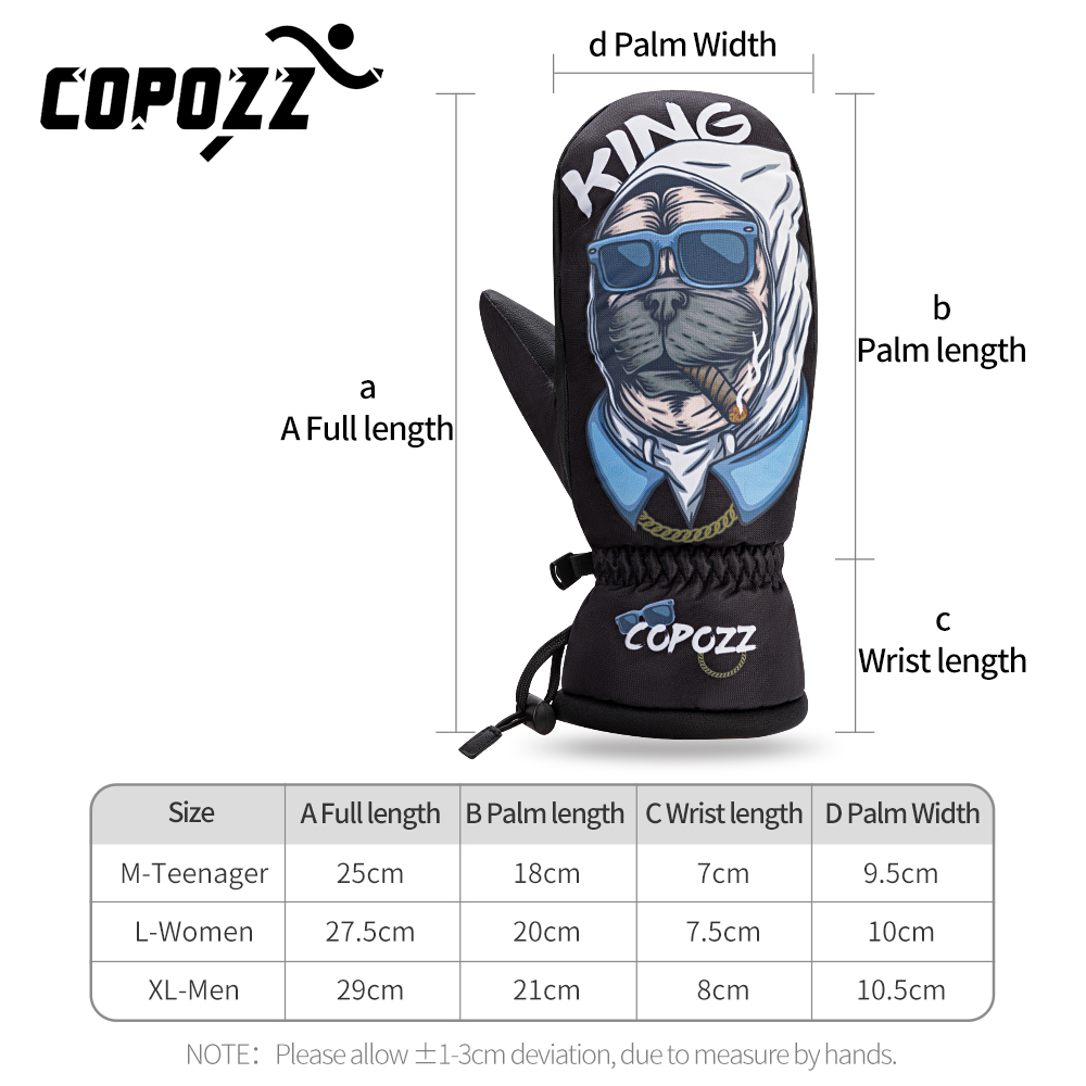 Copozz-30 ℃ 厚くする大人のティーンプロのスノーボードスキーグローブ防風冬暖かい熱スノーミトンスキースノーモービル