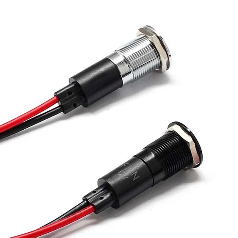 12 ミリメートル防水ランプ FILN 12V LED カーボート LED 警告ダッシュボード信号灯計器パイロットライトブラッククローム仕上げ