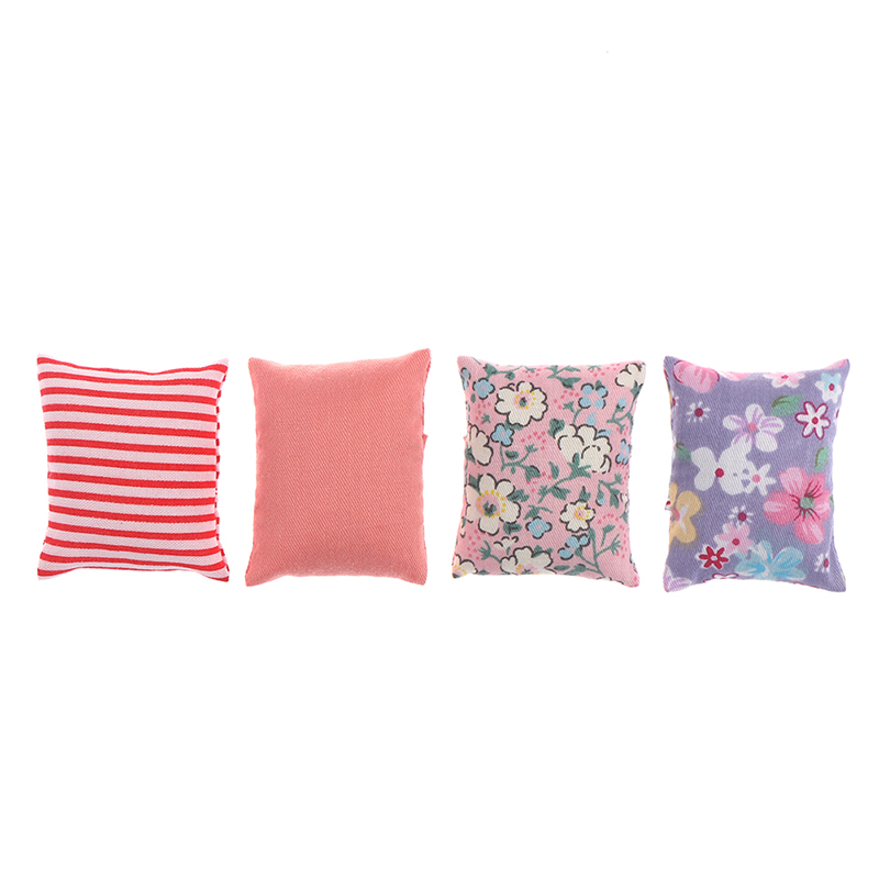 2 Chiếc Hoa Dễ Thương Gối Đệm Sofa Giường Ngủ Cho Nhà Búp Bê 1/12 Nhà Búp Bê Thu Nhỏ Đồ Gỗ Đồ Chơi