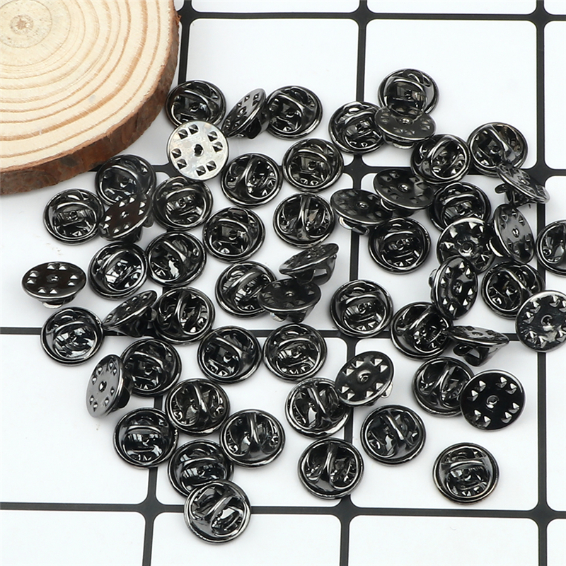20 50 80 100 pçs broche de metal colorido pino volta squeeze crachá titular borboleta fecho embreagem cuidados boné para diy jóias fazendo artesanato
