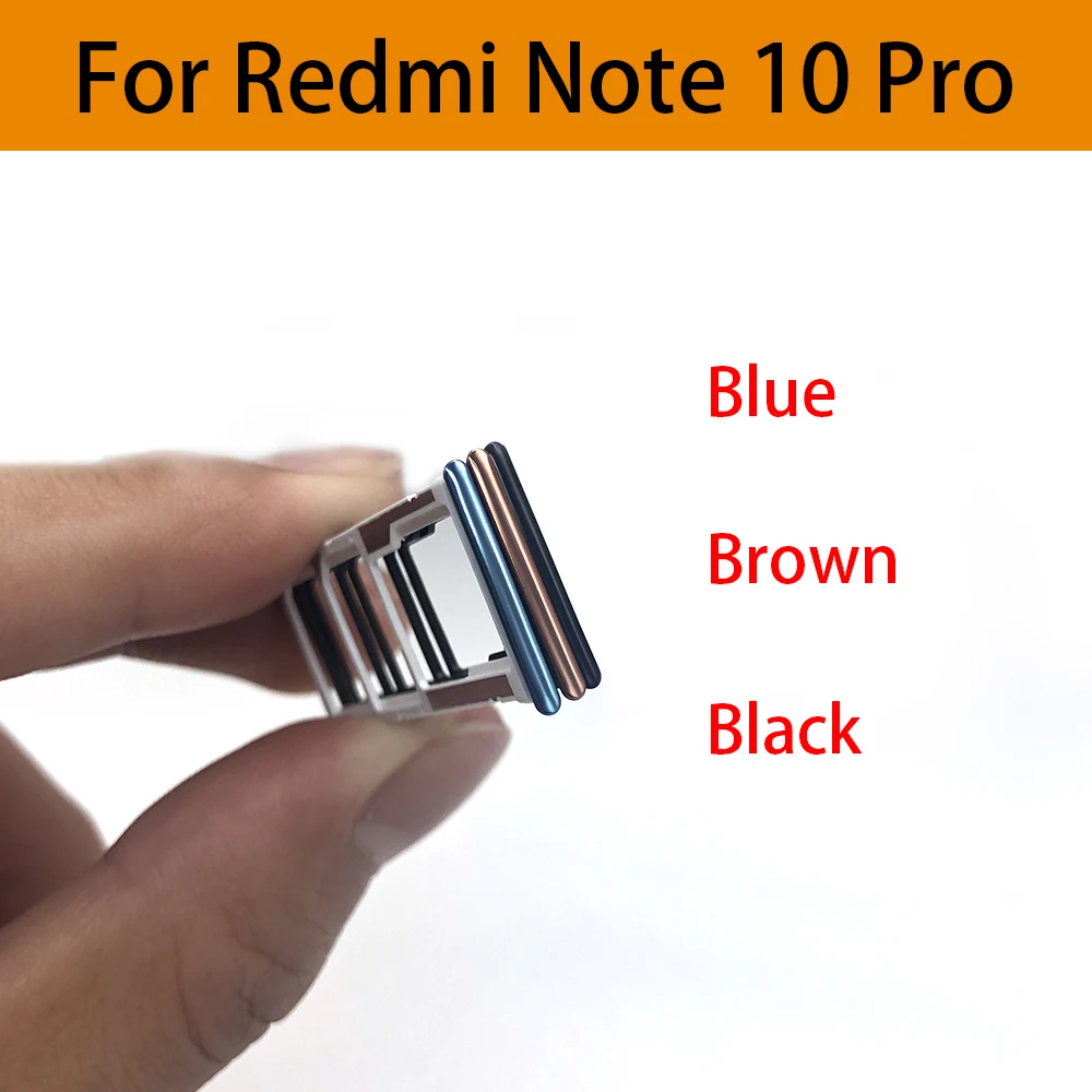 Năm 100% Ban Đầu Mới SIM Thẻ Chip Khe Cắm Ngăn Kéo Thẻ SD Khay Đựng Adapter Dành Cho Xiaomi Redmi Note 10 Pro/lưu Ý 11 4G + Tặng Pin Dụng Cụ