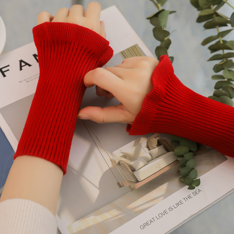 Strick Gefälschte Ärmeln Frauen Für Pullover Dekorative Gefälschte Manschetten Ärmeln Hochzeit Flare Volants Warme Handgelenk Falsche Ärmeln