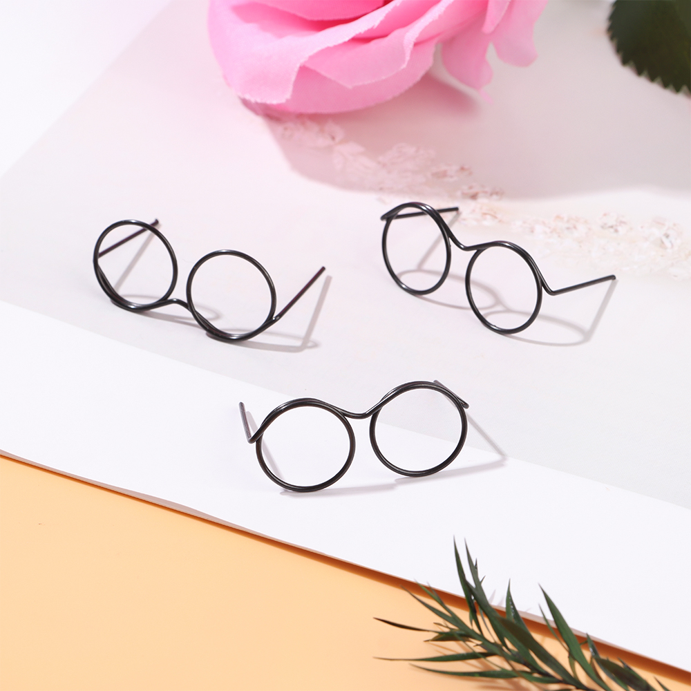 5PCS Retro Metal Round Doll Glasses Frame Lensless Miniature Eyewear Great Collection Cool Eyeglasses For Blythe Doll Accessorie