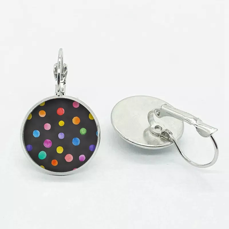 Multiwarna Bulat Dot Anting Kepribadian Kualitas Tinggi Kubah Kaca Dot Anting Hadiah Wanita Aksesori Grosir