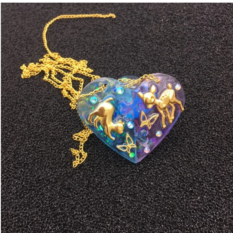 1 ชุดล็อคหัวใจสําหรับคนรักจี้ซิลิโคนแม่พิมพ์ Charms จี้แม่พิมพ์สําหรับ DIY อีพ็อกซี่เรซินแม่พิมพ์เครื่องประดับทําเครื่องมือ