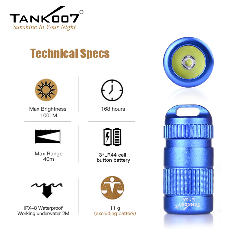 TANK007 超小型 LED 懐中電灯防水ライトポータブルライト緊急キャンプ屋外 E15