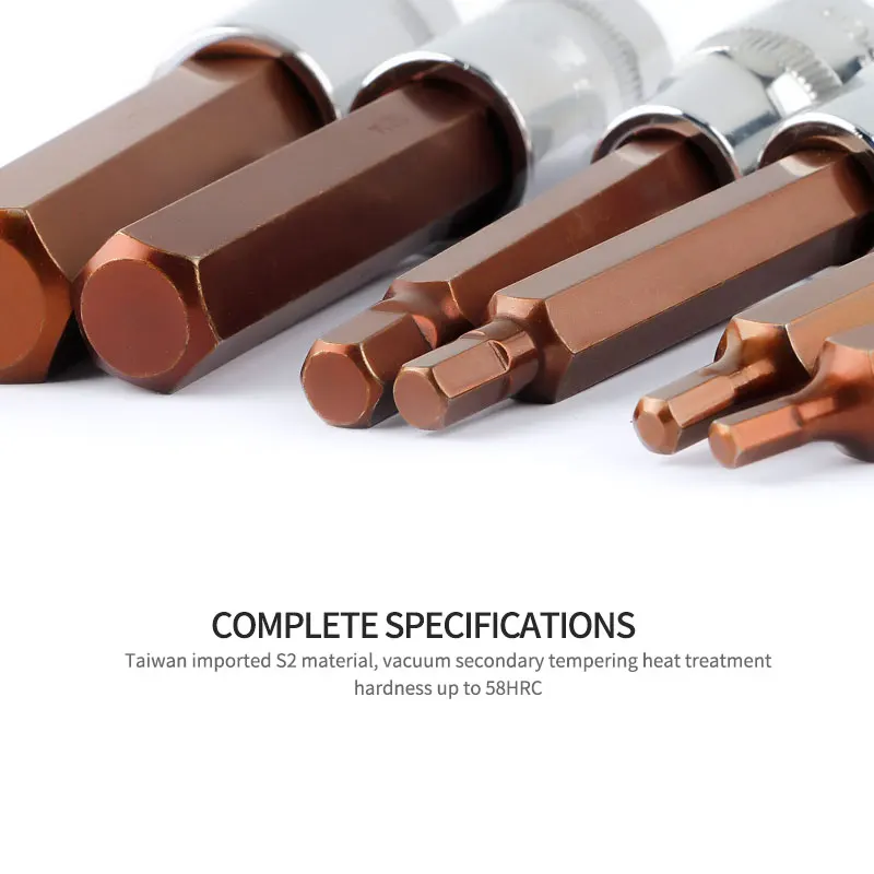 1/2 Lục Giác Ổ Cắm Bit 1 Cái S2 Hexgon Bit Adapter Allen Chìa Khóa Mô Men Xoắn Cờ Lê Bánh Răng Ổ Cắm Cờ Lê H4/h5/H6/H7/H8/H10/H12/H14/H17