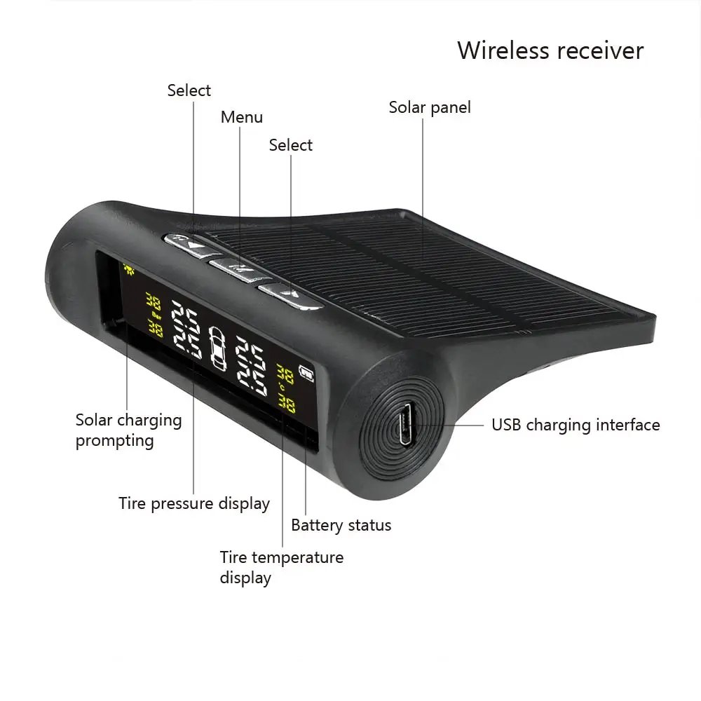 4 センサー車 TPMS タイヤ空気圧監視システム太陽光発電デジタル LCD ディスプレイ自動セキュリティ警報テスター自動車テスト