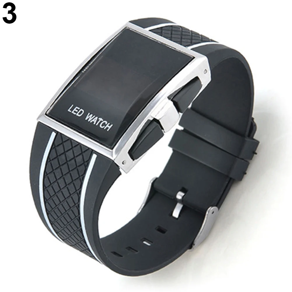 ผู้ชายผู้หญิงแฟชั่น LED Digital Display Square กีฬา Casual นาฬิกาข้อมือ Mas-Culino นาฬิกาแฟชั่นผู้ชายขนาดใหญ่ dial Militarys