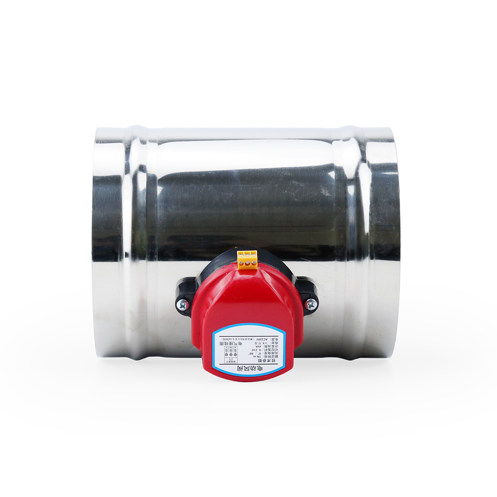 Válvula de aire eléctrica con amortiguador 201 de acero inoxidable de 220V, válvula de retención motorizada para tubería de 4 ", 5", 100/125mm