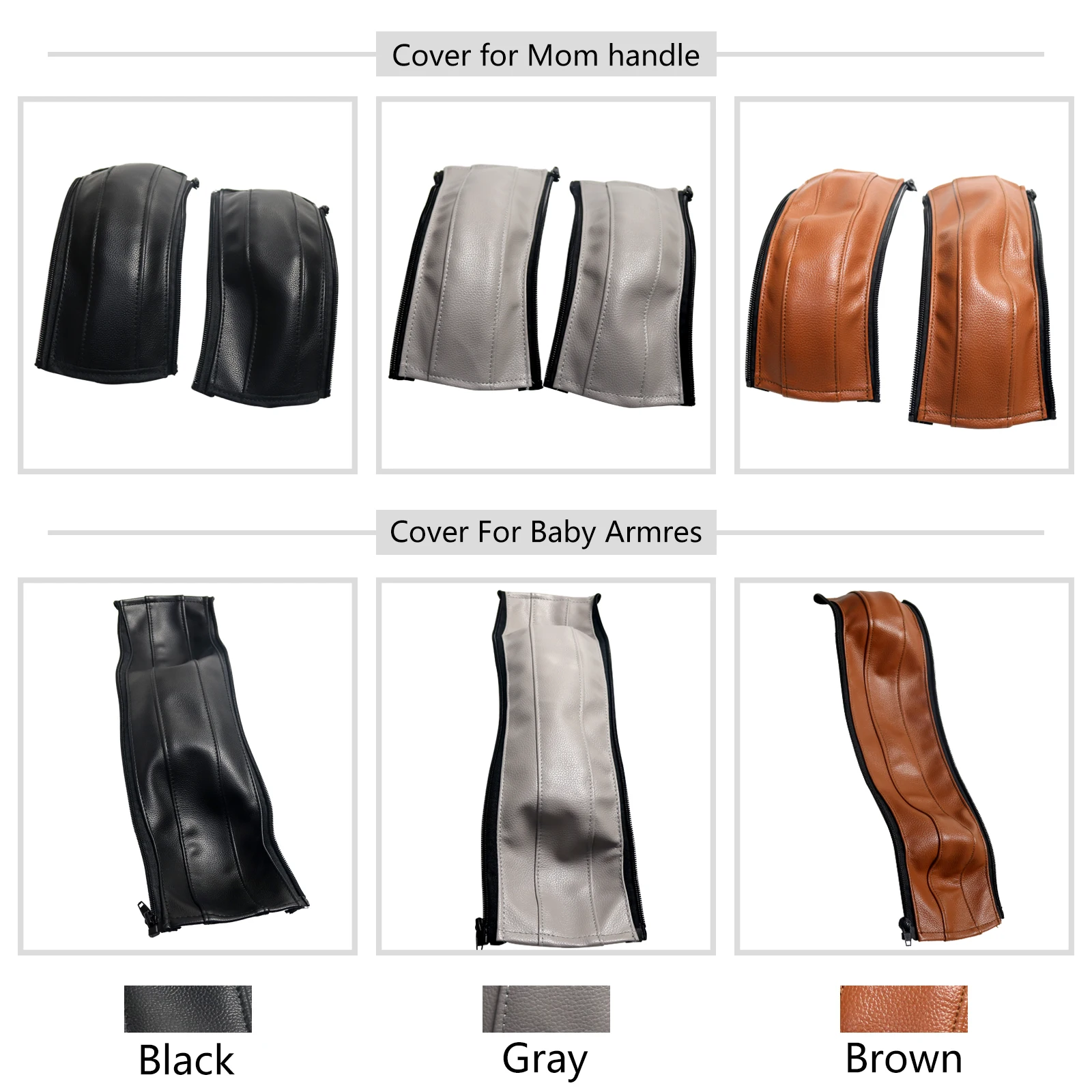 Fundas de cuero para manillar de bebé, funda para reposabrazos, accesorios para cochecito, a la moda, adecuado para Cybex Balios
