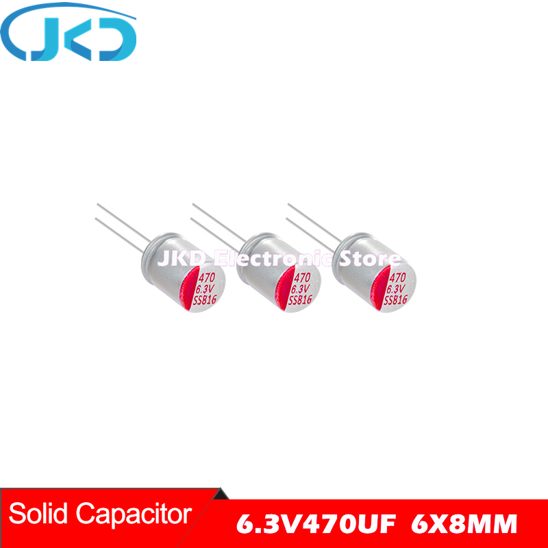 10 Buah 6.3V 470UF 6*8Mm Motherboard Baru Kartu Grafis Kapasitor Padat ESR Rendah 470UF 6.3V Kualitas Tinggi